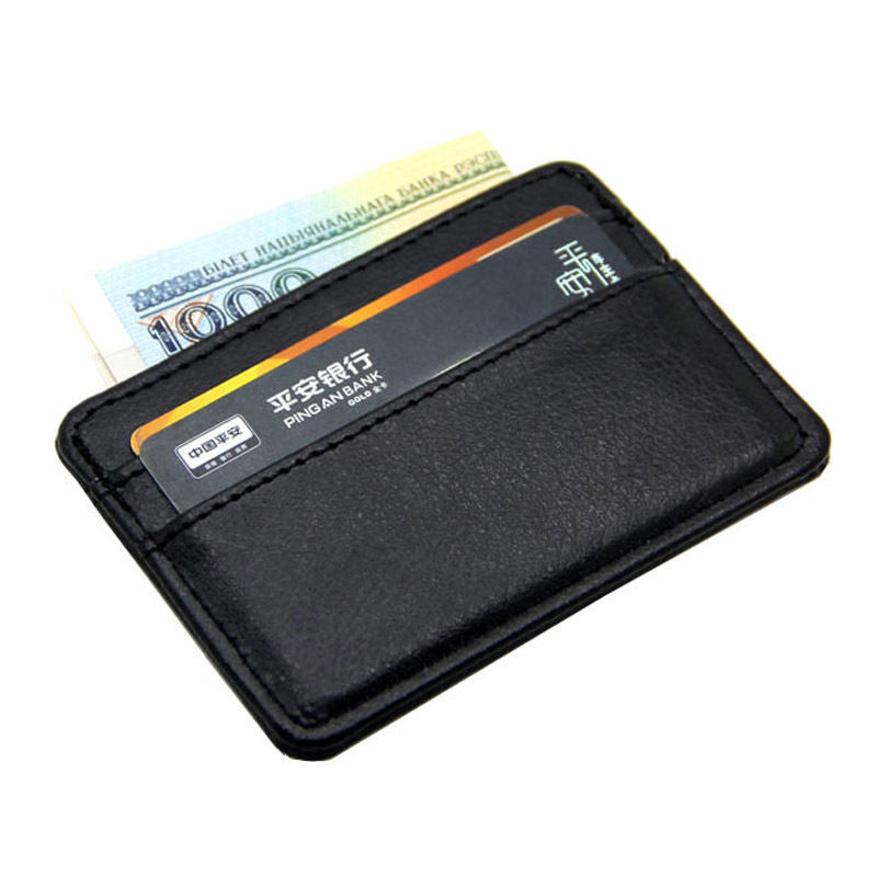 WALLET Bi Fold PU Leather Wallet  - Black